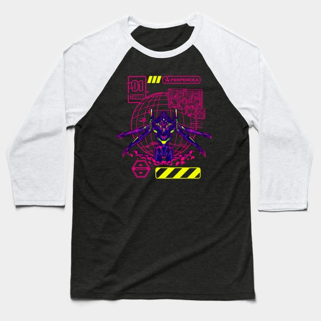 mecha monster danger virus Baseball T-Shirt by PenPencils